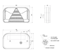 Rechts | LED Rücklicht mit Kennzeichenleuchte | 12-36v | 5-PIN | V10C6-542B5