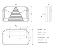Rechts | LED Rücklicht ohne Kennzeichenleuchte | 12-36v | 100cm. Kabel | V10C6-532