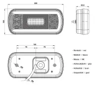 LED Rücklicht ohne Kennzeichenleuchte | 12-36v | 100cm. Kabel | V10C5-600