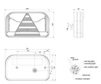 Links | LED Rücklicht ohne Kennzeichenleuchte | 12-36v | 5-PIN | V10C5-511B5