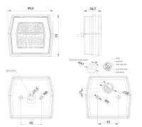 LED kompaktes Rücklicht ohne Kennzeichenleuchte | 12-36v | 100cm. Kabel | V10C3-700