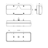 Rechts | LED-Anhängerleuchte | dynamisches Blinklicht | 9-36v | 7-PIN | 200cm. Kabel | VC-1012B7