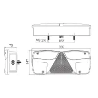 LED-Anhängerleuchte rechts mit Begrenzungsleuchte 12-24v 7-PIN AMP | VC-7102B7