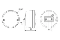 LED ADR Rücklicht, darklook Linse, D-Homologation, 12-24v 5-PIN | VC-5500D-B5