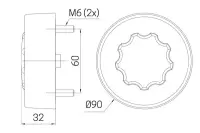 LED Rücklicht rund, transparente Linse 12-24v 50cm Kabel | VC-5400