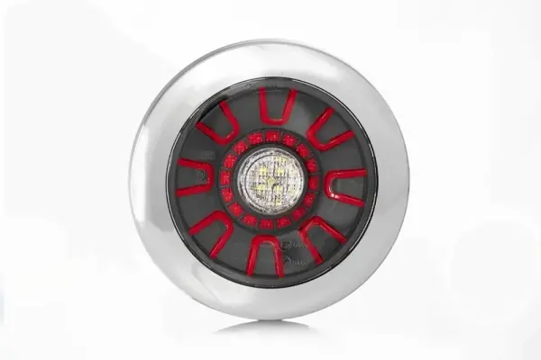 LED-Nebelrückfahrlicht darklook, Chrom 12-24v 5-PIN Einbau