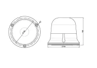 R65 LED Rundumleuchte, rotierend, 3-Schraube, 24V 1,5m...