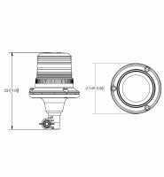 LED Rundumleuchte gelb | 12-24v | Flexi DIN ECCOLED | R65...
