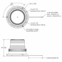 LED Rundumleuchte R10 gelb 12-80v 3-Schraube Serie 6465 |...