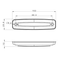 LED Markierungsleuchte weiß 12-24v 15cm Kabel