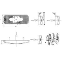 LED-Seitenmarkierer mit Blinklichtfunktion | 12-36v | 50cm. Kabel | M14ZK-300A