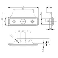 LED Umrissleuchte | gelb | 12-24v | 50cm. Kabel | MV-2950A