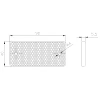 Roter Reflektor 90 x 40 mm mit Schraubbefestigung | VRF-501R