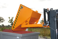 Kippbehälter Typ EXPO® 600, lackiert, RAL 5012 Lichtblau