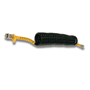 Luftwendel schwarz, gelber Knickschutz M22x1,5  4,5m, Polyurethan