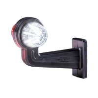 LED Begrenzungsleuchte mit 2 Modulen 12-24v | rot-weiß | 195 mm Arm