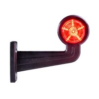 LED Begrenzungsleuchte mit 2 Modulen 12-24v | rot-weiß | 195 mm Arm