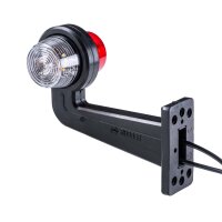 LED Begrenzungsleuchte mit 2 Modulen 12-24v | rot-weiß | 195 mm Arm