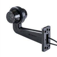 LED Begrenzungsleuchte mit 2 Modulen 12-24v | dunkel | rot-weiß | 195 mm Arm