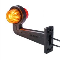 LED Begrenzungsleuchte mit 2 Modulen 12-24v | dunkel | rot-gelb | 195mm Arm