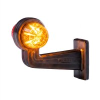 LED Begrenzungsleuchte mit 2 Modulen 12-24v | dunkel | rot-gelb | 195mm Arm