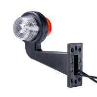 LED Begrenzungsleuchte mit 2 Modulen 12-24v | rot-weiß | 165mm Arm