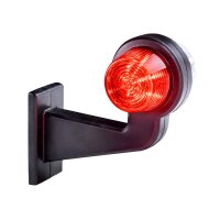 LED Begrenzungsleuchte mit 2 Modulen 12-24v | rot-weiß | 165mm Arm