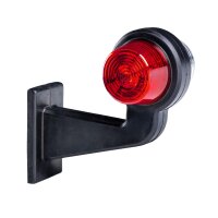 LED Begrenzungsleuchte mit 2 Modulen 12-24v | rot-weiß | 165mm Arm