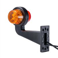 LED Begrenzungsleuchte mit 2 Modulen 12-24v | rot-gelb | 165mm Arm
