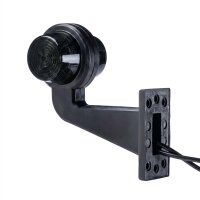 LED Begrenzungsleuchte mit 2 Modulen 12-24v | dunkel | rot-weiß | 165mm Arm