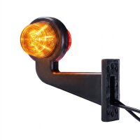 LED Begrenzungsleuchte mit 2 Modulen 12-24v | dunkel | rot-weiß | 165mm Arm