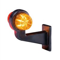 LED Begrenzungsleuchte mit 2 Modulen 12-24v | dunkel | rot-gelb | 165mm Arm