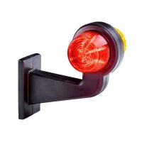 LED Begrenzungsleuchte mit 2 Modulen 12-24v | dunkel | rot-gelb | 165mm Arm