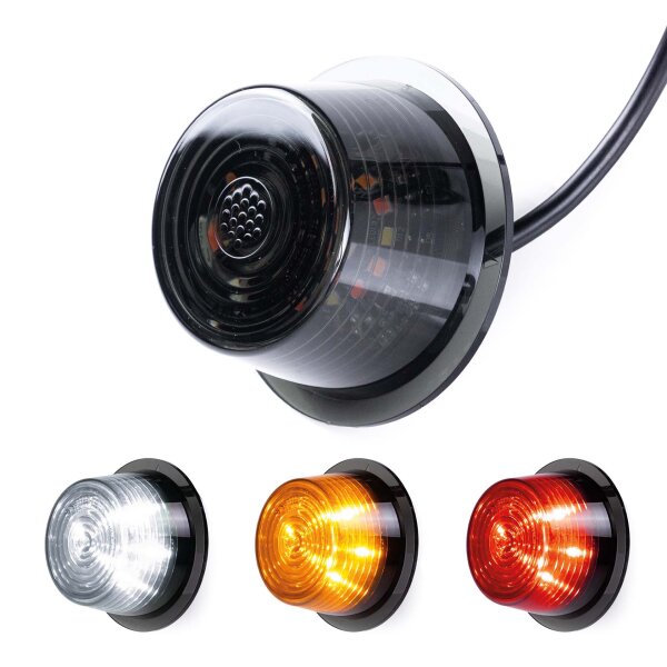 LED Modul dunkle Linse multicolor + Blinklicht 12-24v | 5m. Kabel