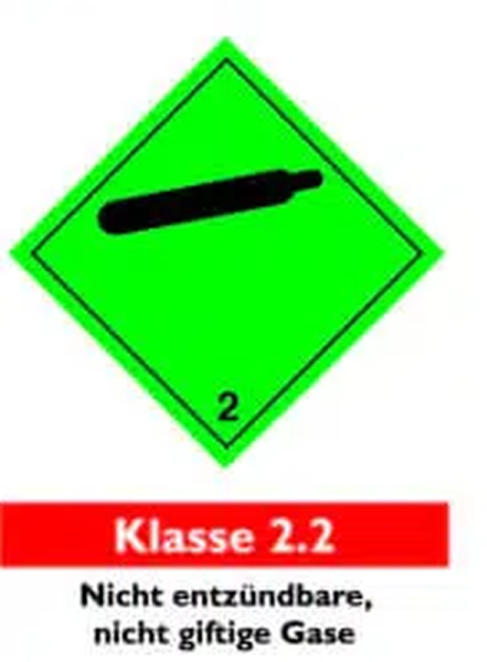 nicht enzündbare, nicht giftige Gase 2.2